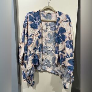 Millibon Blush and Blue Floral Lightweight Coverup
